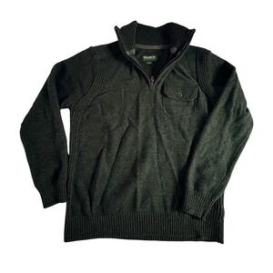Outdoor‎ Life Men's Dark Green Heathered Quarter Zip Pullover Sweater Medium